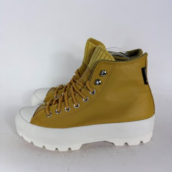 Converse Chuck Taylor All Star Boots Women's 9 Yellow Lace-Up High Top Shoes - Picture 5 of 11